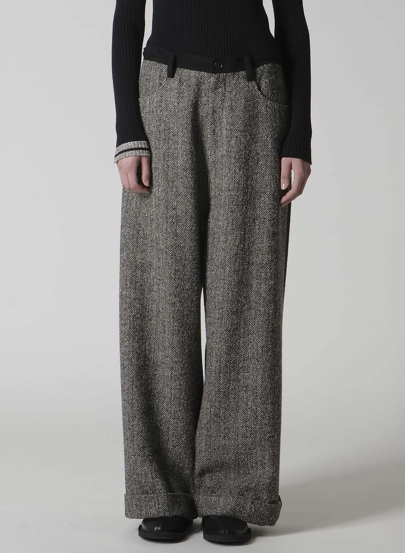 BIG HERRINGBONE WIDE PANTS sold by Yohji Yamamoto product image thumbnail 4