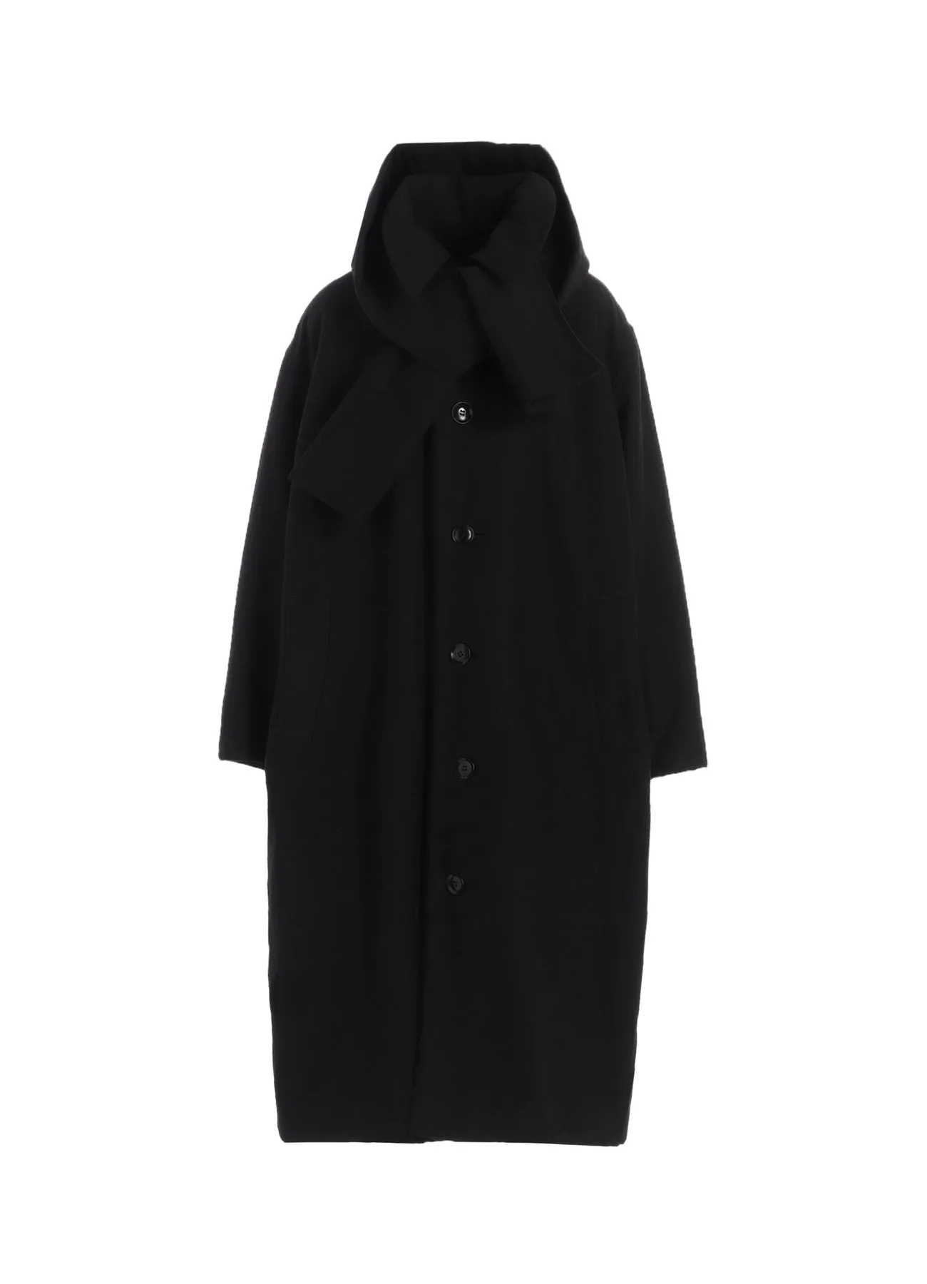 COTTON/FLAX MOLESKIN DETACHABLE HOODIE COAT sold by Yohji Yamamoto