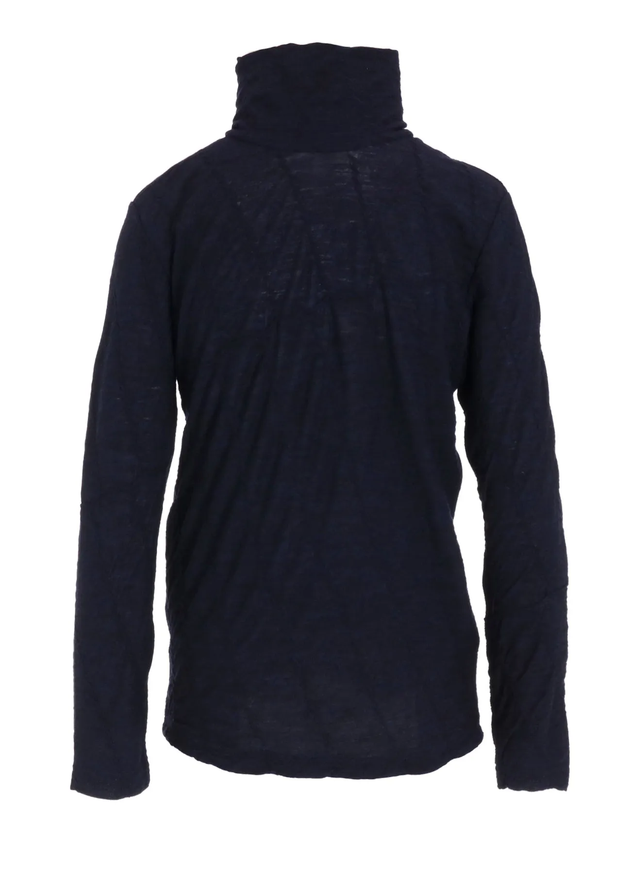 TUCKED DIAGONAL CABLE JQ HIGH NECK LONG T sold by Yohji Yamamoto product image thumbnail 3