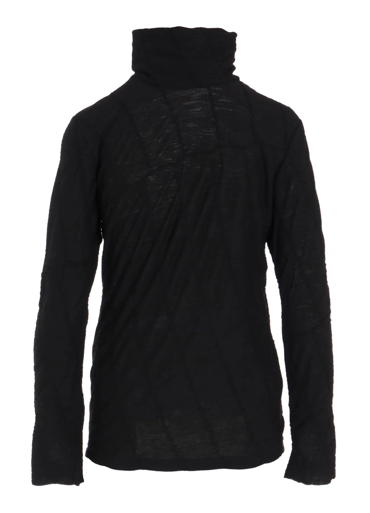 TUCKED DIAGONAL CABLE JQ HIGH NECK LONG T sold by Yohji Yamamoto product image thumbnail 4