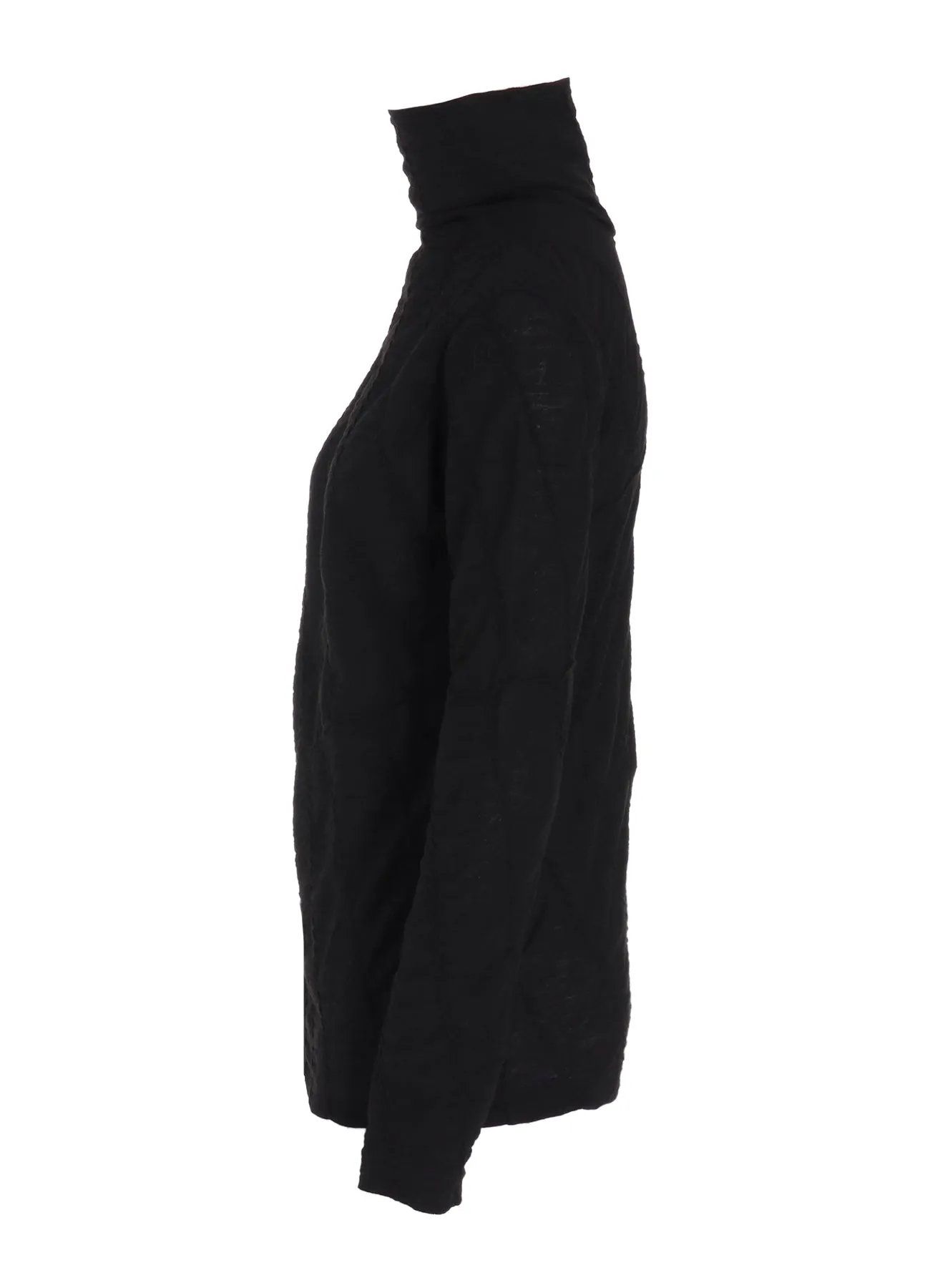 TUCKED DIAGONAL CABLE JQ HIGH NECK LONG T sold by Yohji Yamamoto product image thumbnail 3