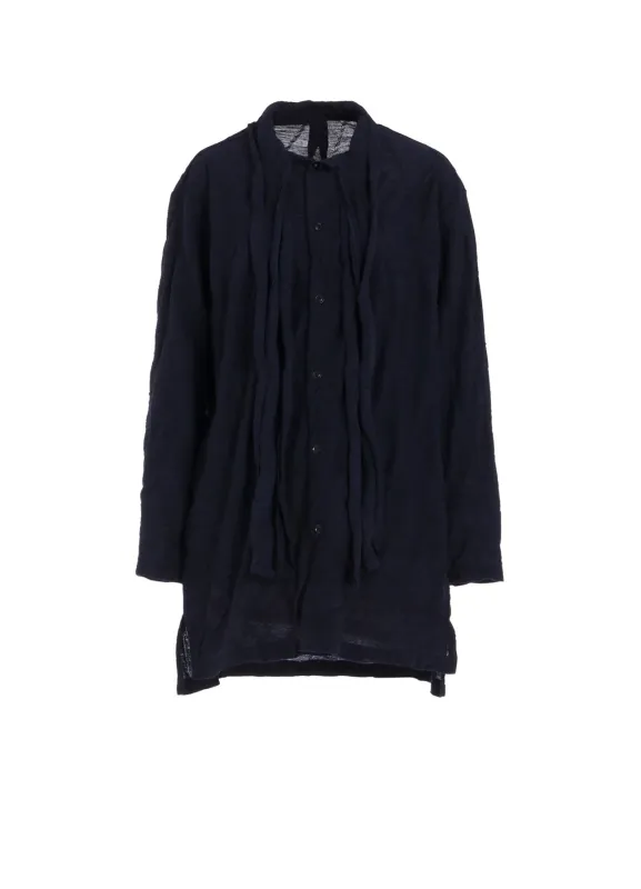 DIAGONAL CABLE JQ BOW TIE BLOUSE T sold by Yohji Yamamoto