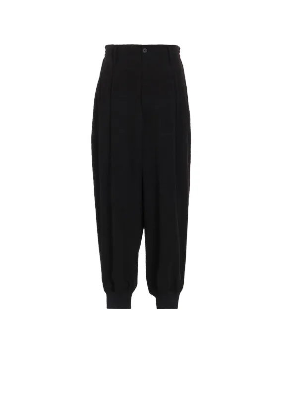 CREPE de CHINE HEM RIB 2 TUCK JOGGER PANTS sold by Yohji Yamamoto