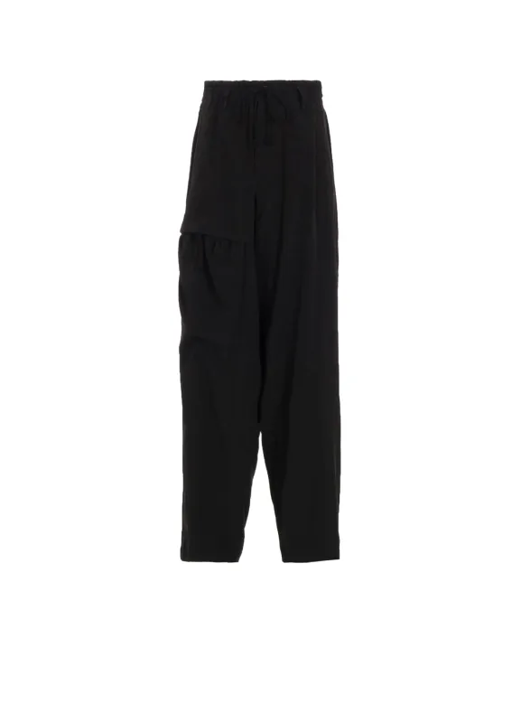 CREPE de CHINE SHIRRING POCKETS TAPERED PANTS sold by Yohji Yamamoto