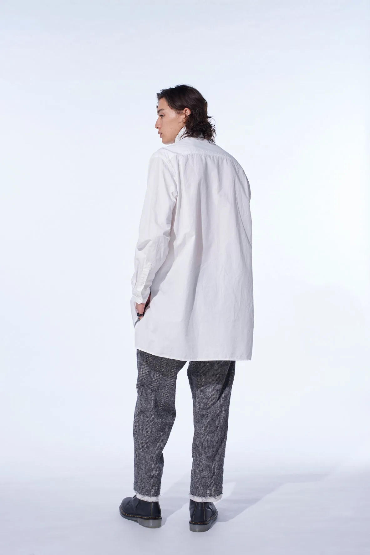 GLEN CHECK CUT-OUT HEM PANTS sold by Yohji Yamamoto product image thumbnail 4