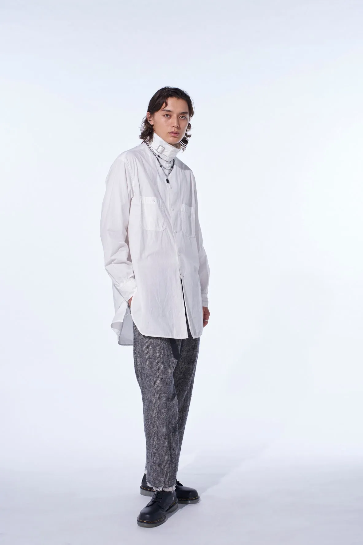 GLEN CHECK CUT-OUT HEM PANTS sold by Yohji Yamamoto product image thumbnail 5