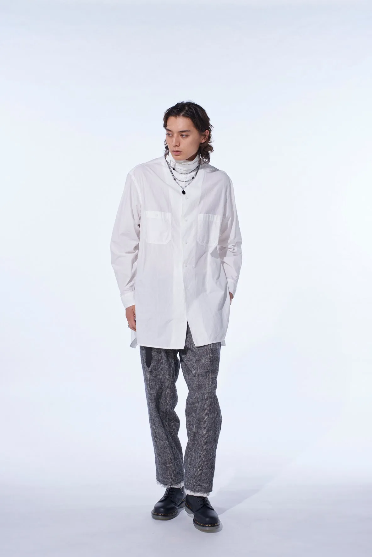 GLEN CHECK CUT-OUT HEM PANTS sold by Yohji Yamamoto product image thumbnail 2