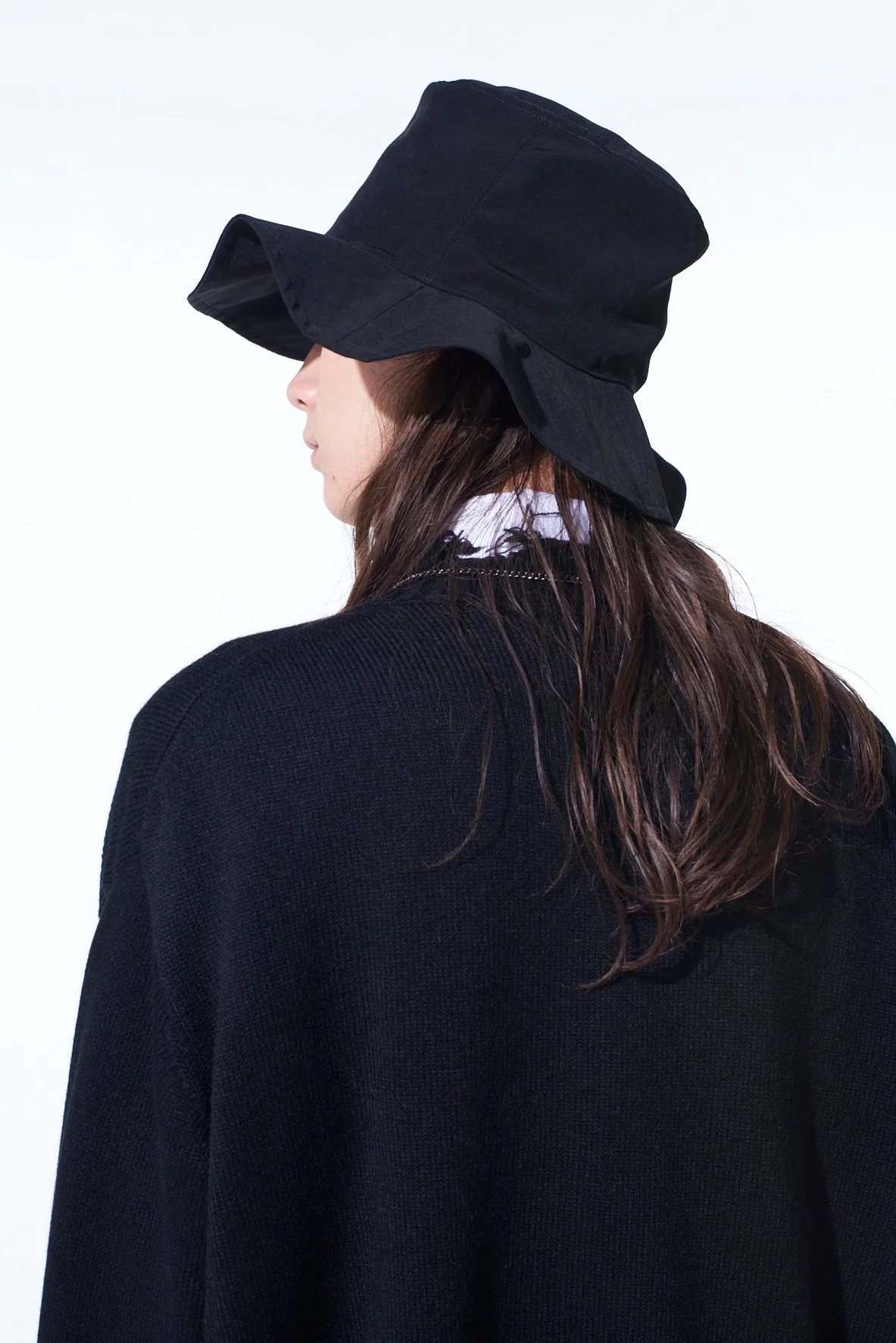 CREPE de CHINE LONG BRIM HAT sold by Yohji Yamamoto product image thumbnail 3