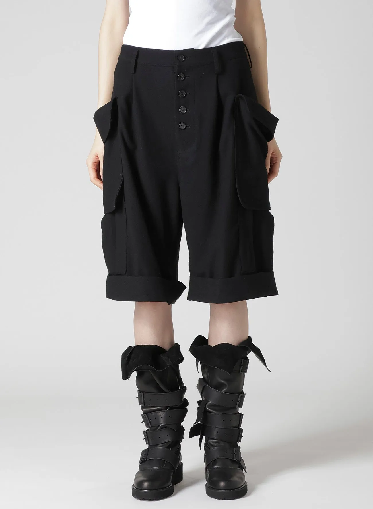 FLANNEL SHORT CARGO PANTS sold by Yohji Yamamoto product image thumbnail 2