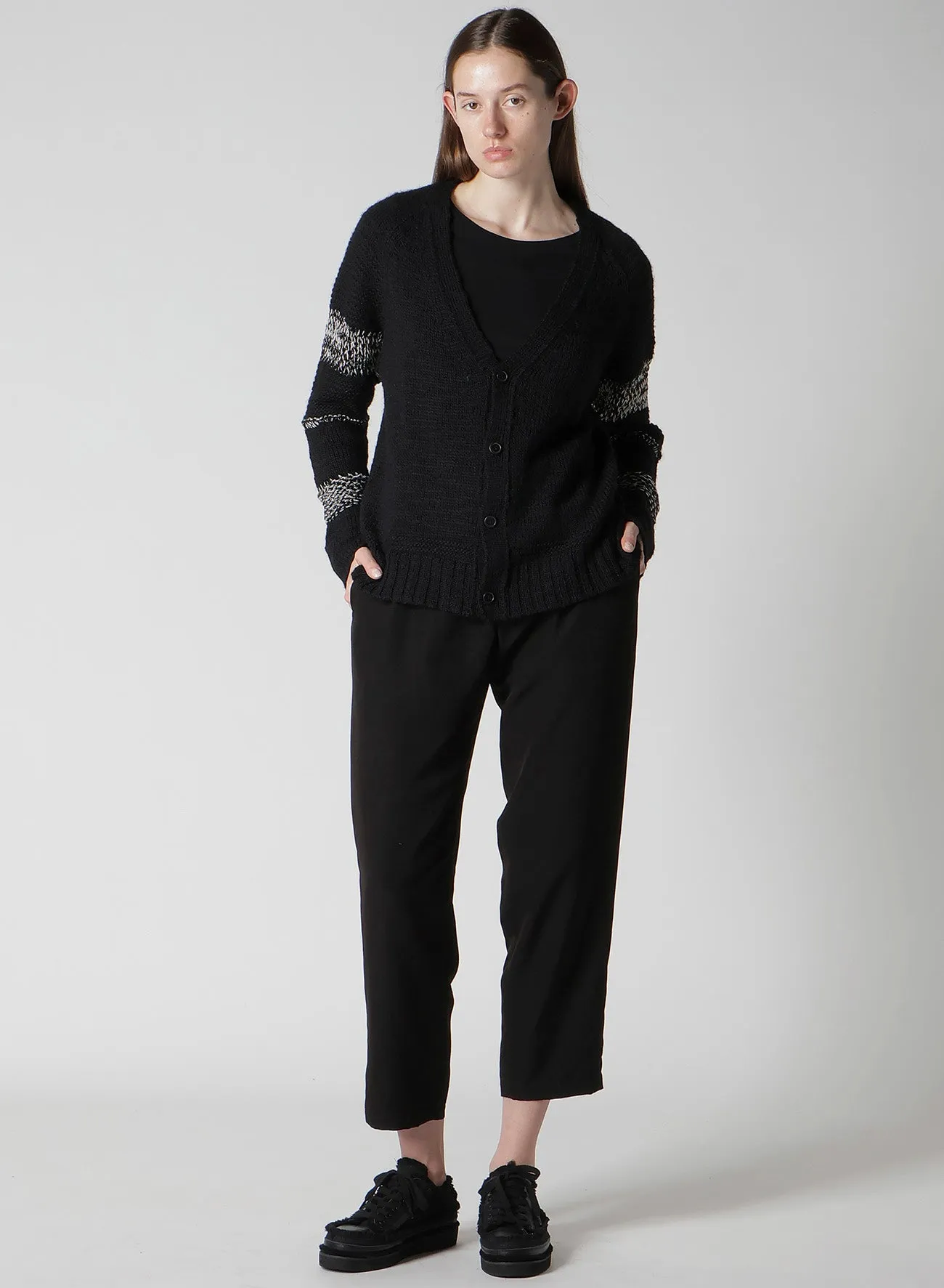 PLAIN STITCH COLOR COMBI V NECK CARDIGAN sold by Yohji Yamamoto product image thumbnail 3