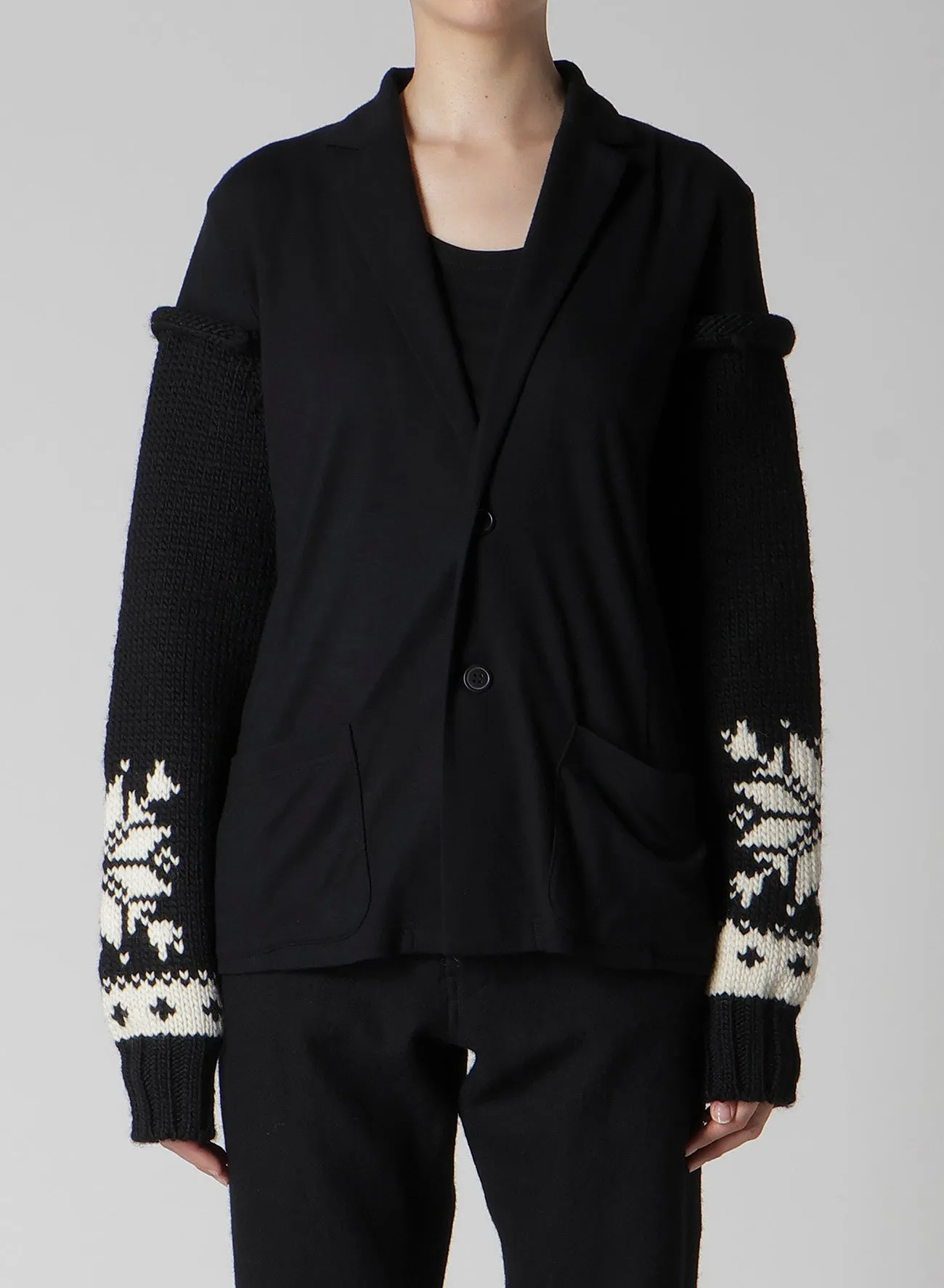 WOOL INTERLOCK SNOW PATTERN JACKET sold by Yohji Yamamoto product image thumbnail 2