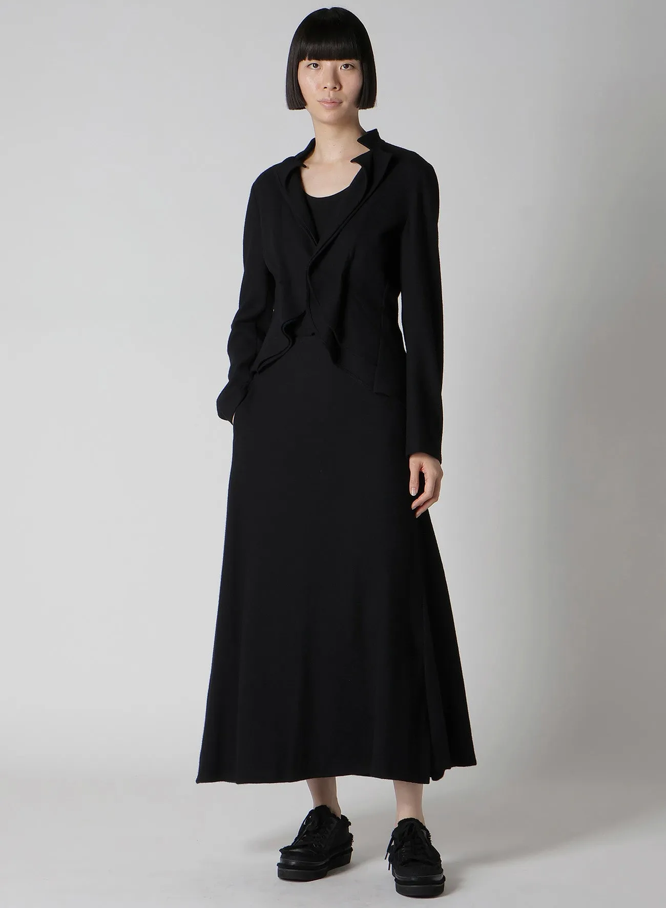 SOFT WOLLEN 1/14 B FOLDED DETAIL SKIRT sold by Yohji Yamamoto product image thumbnail 3