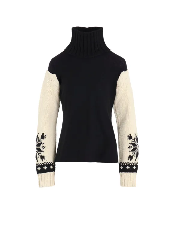 WOOL INTERLOCK SNOW PATTERN HIGH NECK PO sold by Yohji Yamamoto