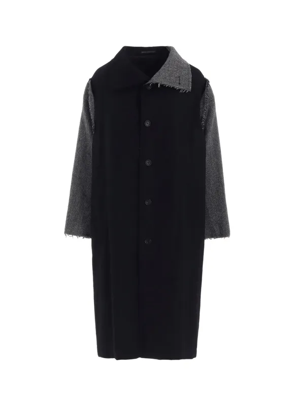 W/SAXONY B/TWEED STAND COAT sold by Yohji Yamamoto