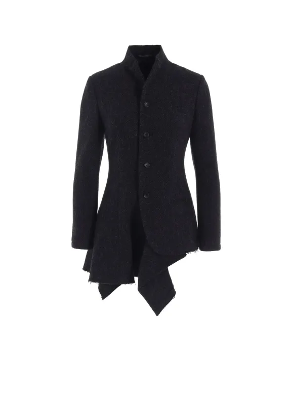 TWEED CLOTH R LONG STAND C JACKET sold by Yohji Yamamoto