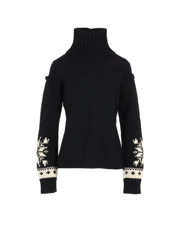 WOOL INTERLOCK SNOW PATTERN HIGH NECK PO sold by Yohji Yamamoto