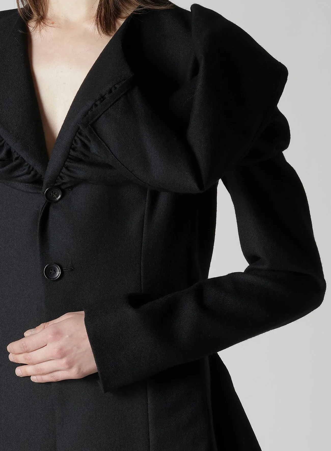 W/SAXONY GATHERED STOLE D JACKET sold by Yohji Yamamoto product image thumbnail 4