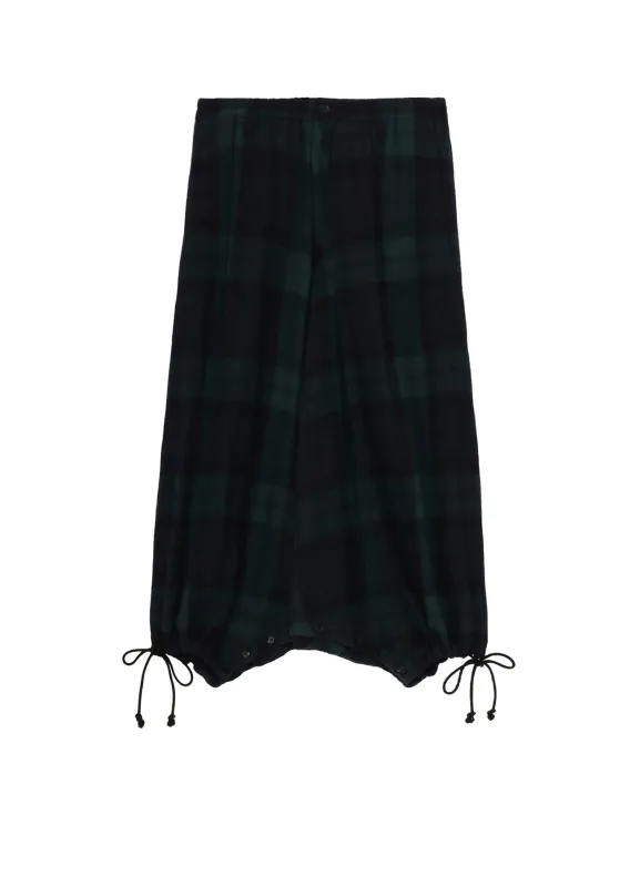 BIG REFINE PLAID INSEAM BUTTON SAROUEL PANTS sold by Yohji Yamamoto