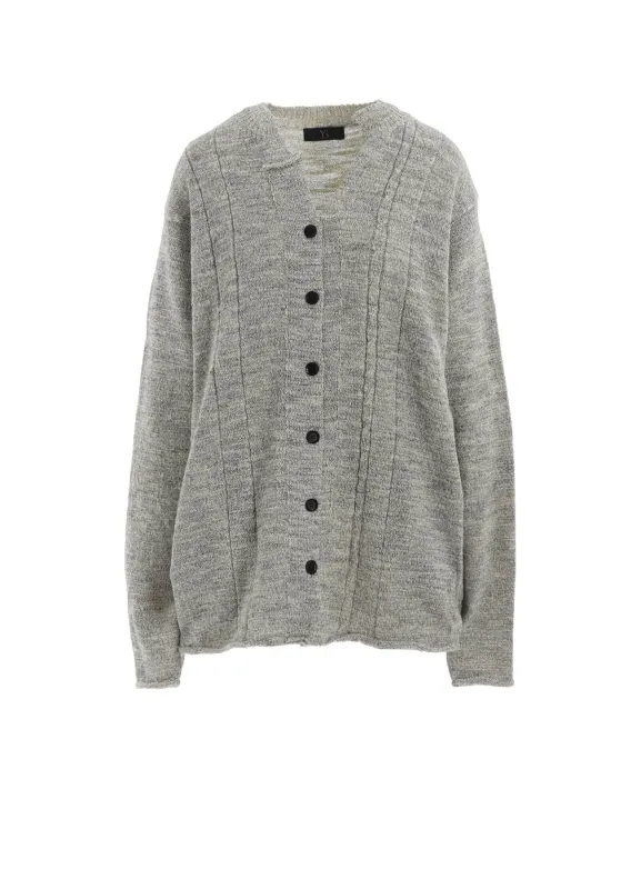 SLUB WOOL DESIGN KNIT CARDIGAN sold by Yohji Yamamoto