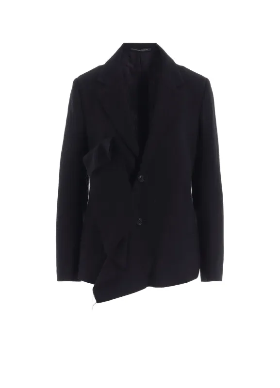 WOOL GAUZE TWILL LEFT FRONT DRAPE JACKET sold by Yohji Yamamoto