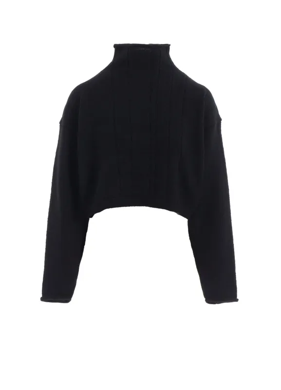 SLUB WOOL DESIGN KNIT SHORT PULLOVER sold by Yohji Yamamoto