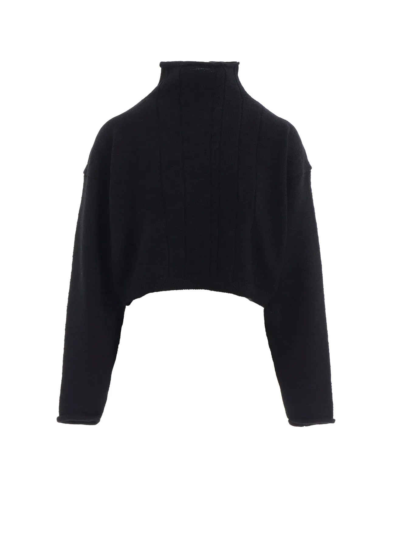 SLUB WOOL DESIGN KNIT SHORT PULLOVER sold by Yohji Yamamoto