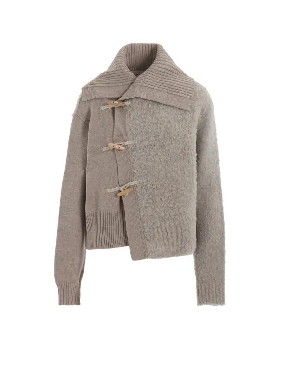 TOGGLE BUTTON ASYMMETRIC CARDIGAN made by Yohji Yamamoto