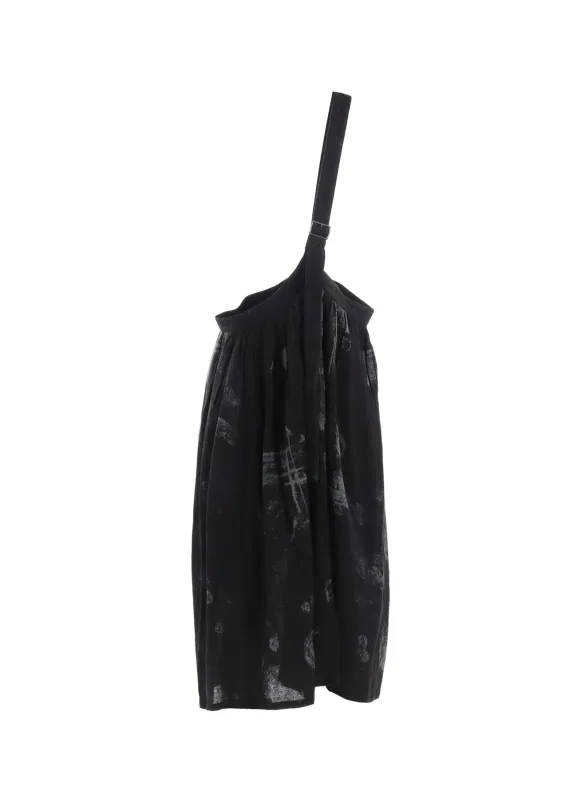 WOOL GAUZE SMUDGED POLKA DOT SINGLE STRAP SKIRT made by Yohji Yamamoto