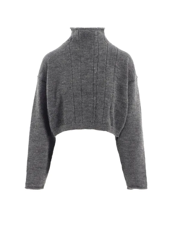 SLUB WOOL DESIGN KNIT SHORT PULLOVER sold by Yohji Yamamoto