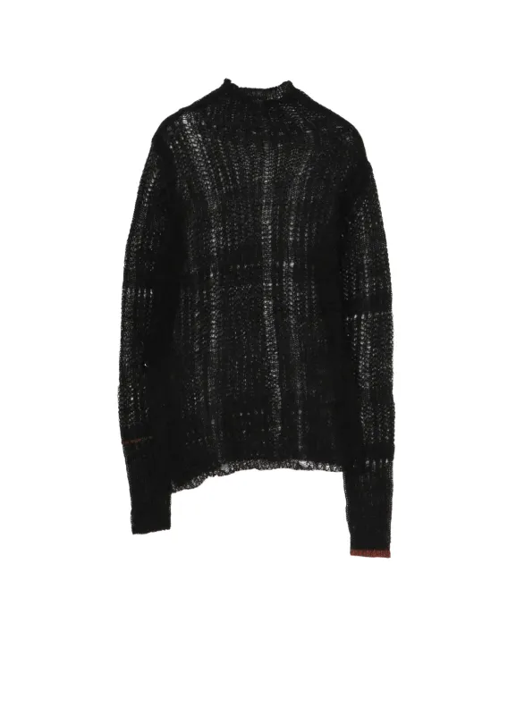 SHEER PLAID ASYMMETRIC LONG KNIT sold by Yohji Yamamoto
