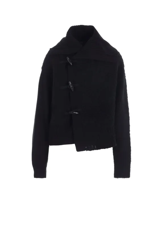 TOGGLE BUTTON ASYMMETRIC CARDIGAN made by Yohji Yamamoto