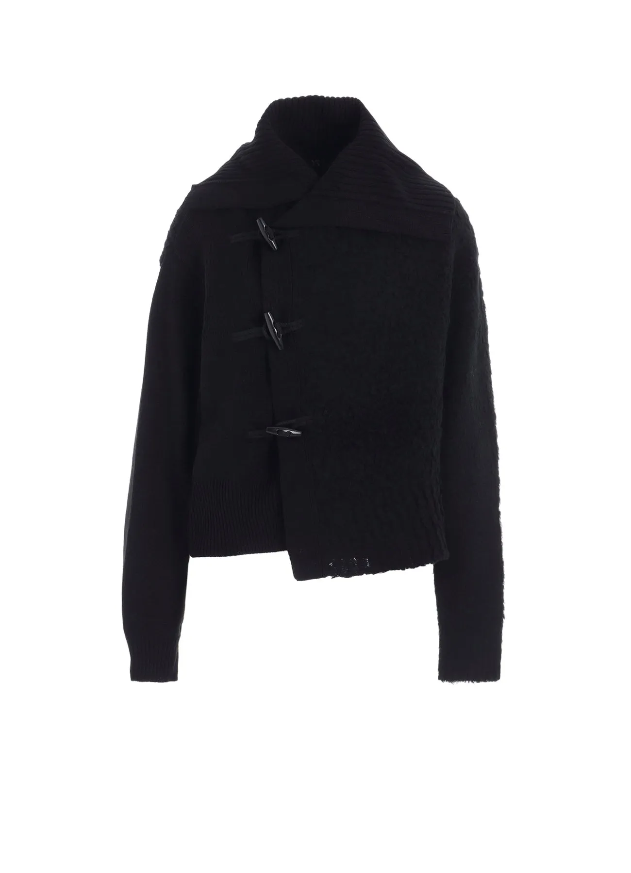 TOGGLE BUTTON ASYMMETRIC CARDIGAN sold by Yohji Yamamoto