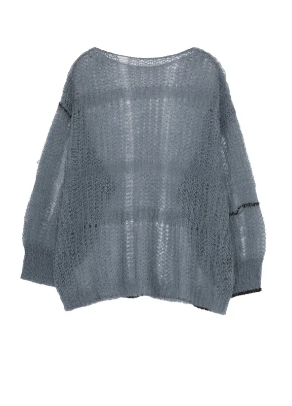SHEER PLAID BOAT NECK KNIT sold by Yohji Yamamoto