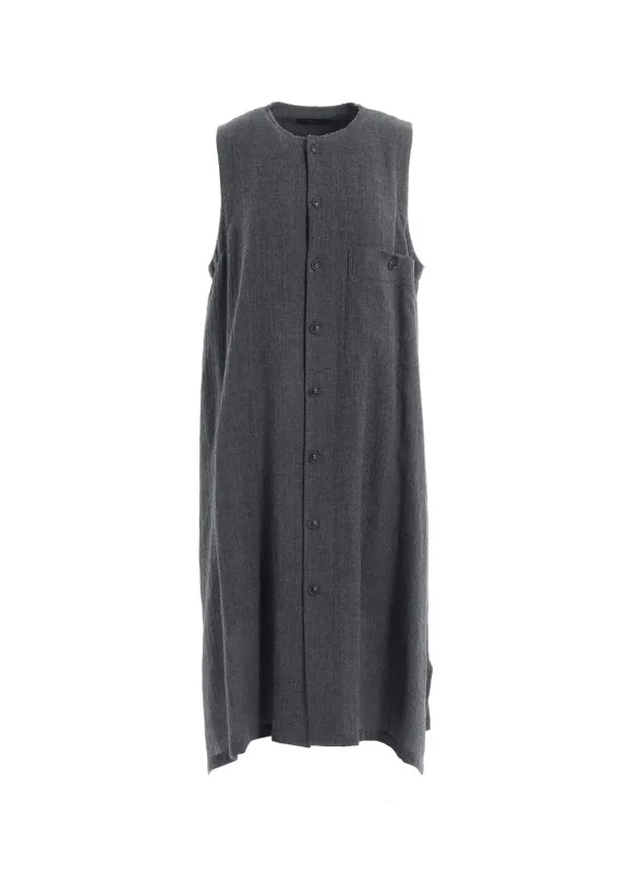 WOOL GAUZE TWILL LONG DRESS WITH POCKET sold by Yohji Yamamoto
