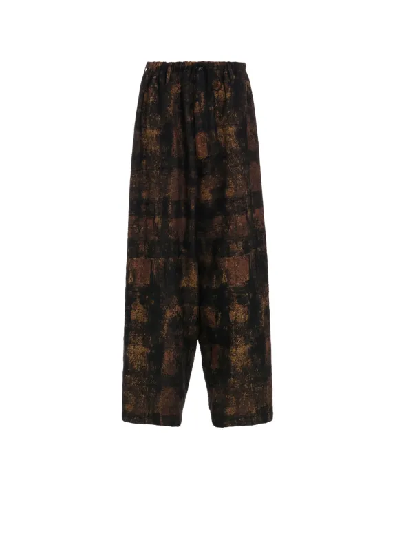 CHECK JACQUARD WAIST-STRING WIDE PANTS sold by Yohji Yamamoto