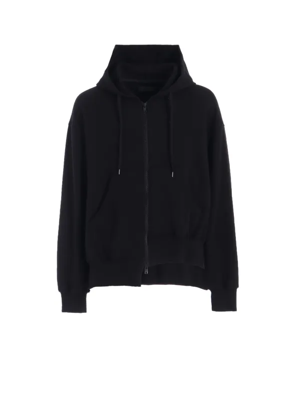 FRENCH TERRY ASYMMETRICAL ZIP-UP HOODIE sold by Yohji Yamamoto