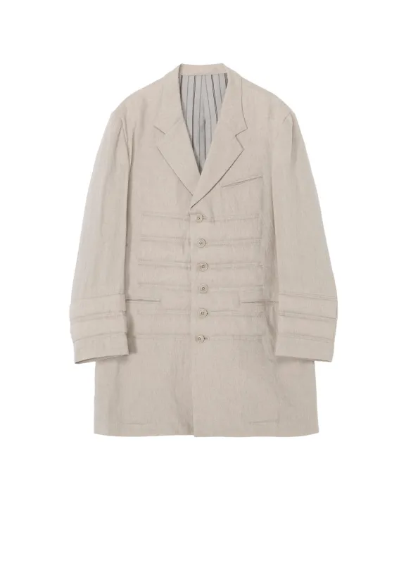 LINEN/COTTON DENIM 6 BUTTONS PADDED JACKET sold by Yohji Yamamoto