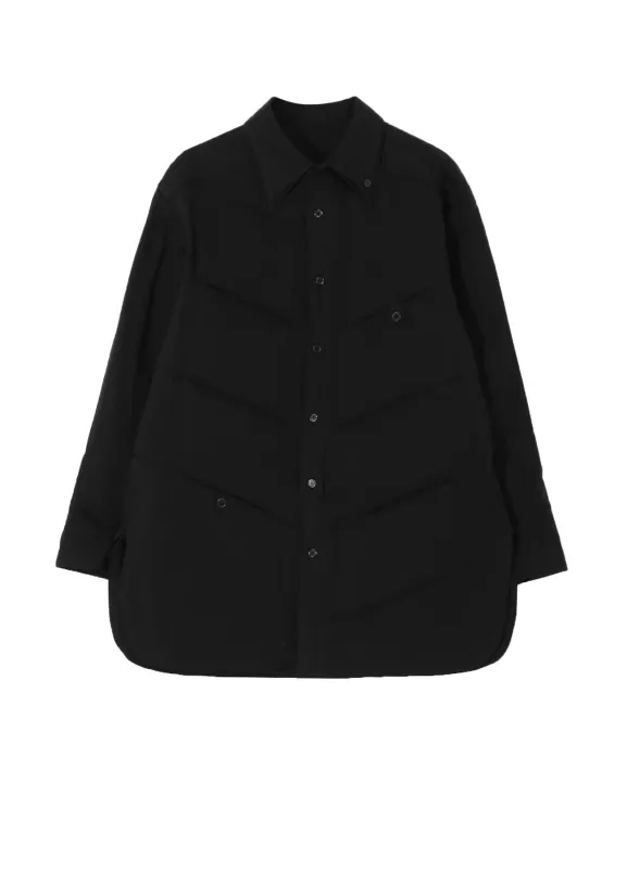 CELLULOSE LAWN 2COLLAR DIAGONAL PADDED BLOUSE made by Yohji Yamamoto