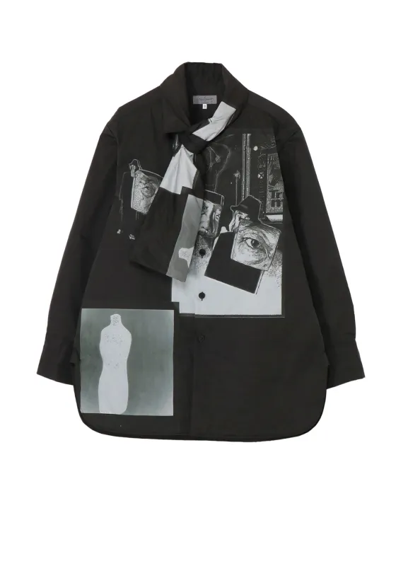 STOLE DETAIL PRINTED PADDED BLOUSE made by Yohji Yamamoto