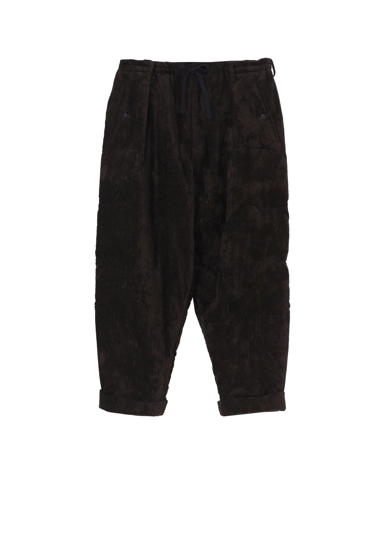 LINEN VELVET HORIZONTAL PADDED PANTS sold by Yohji Yamamoto