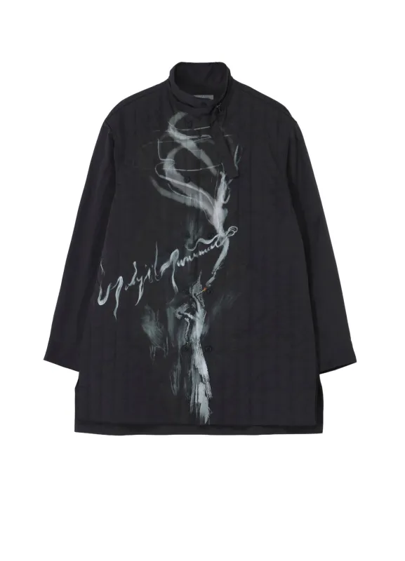 TOBACCO PRINTED PADDED BLOUSE made by Yohji Yamamoto