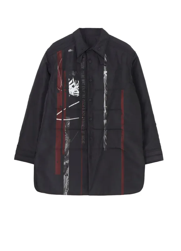 TOBACCO PRINTED DOUBLE LAYER PADDED BLOUSE sold by Yohji Yamamoto