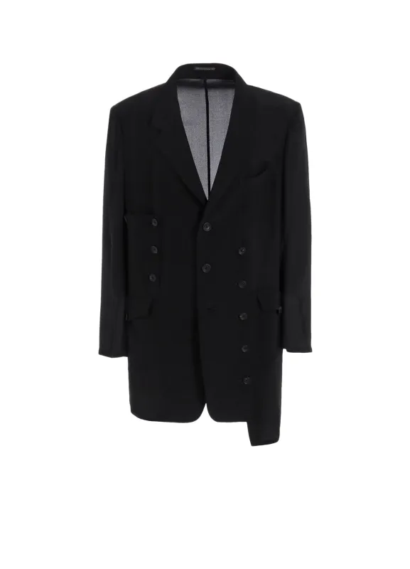 12M SILK DECINE ASYMMETRY BUTTON DETAIL JACKET sold by Yohji Yamamoto