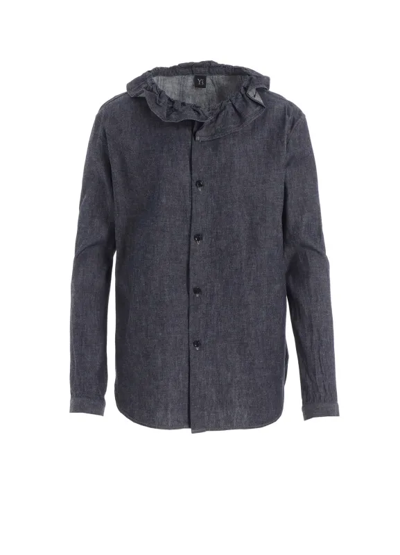 6OZ GATHER COLLAR DENIM SHIRT sold by Yohji Yamamoto
