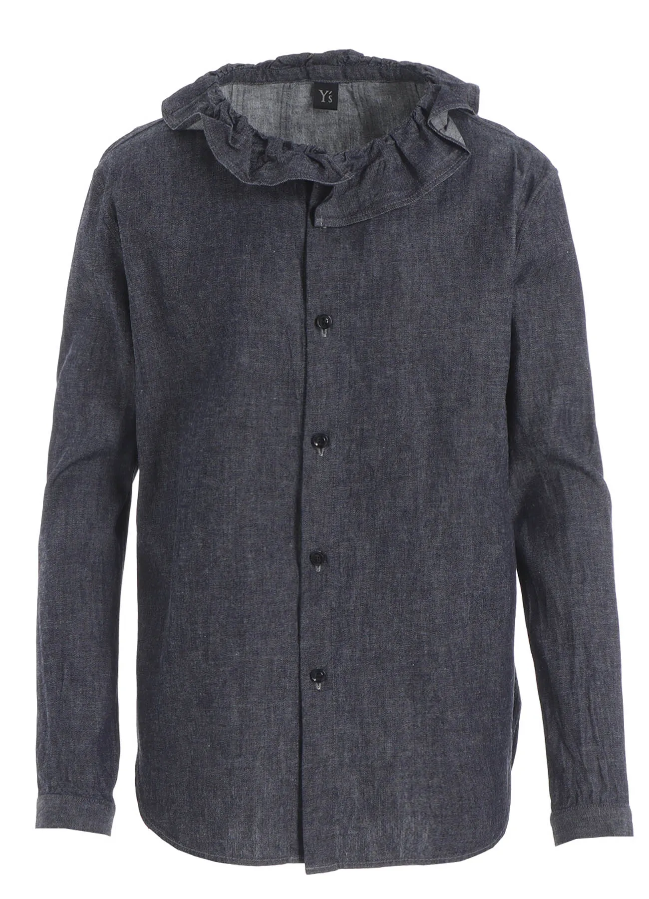 6OZ GATHER COLLAR DENIM SHIRT sold by Yohji Yamamoto product image thumbnail 2