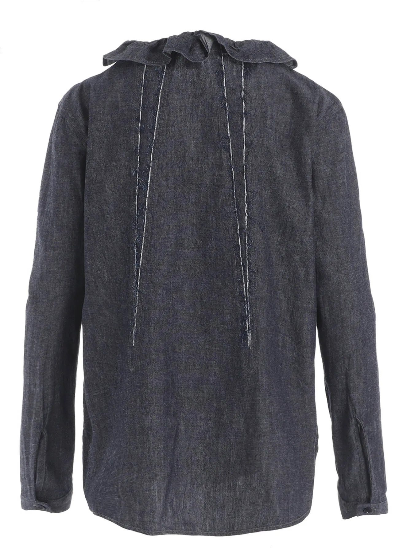 6OZ GATHER COLLAR DENIM SHIRT sold by Yohji Yamamoto product image thumbnail 3