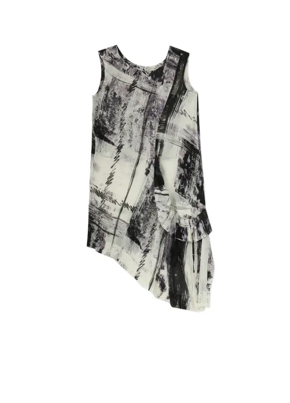 CU/ LAWN BLURRED CHECK GATHERED BLOUSE sold by Yohji Yamamoto