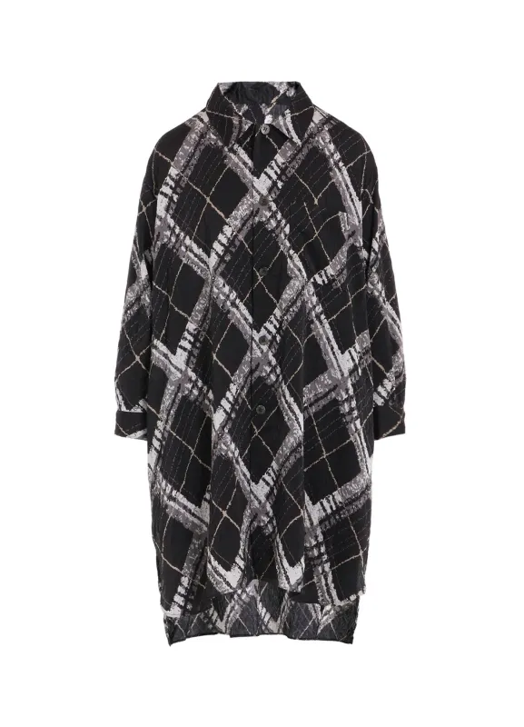 WASHER BIAS PLAID PRINT LONG SHIRT sold by Yohji Yamamoto