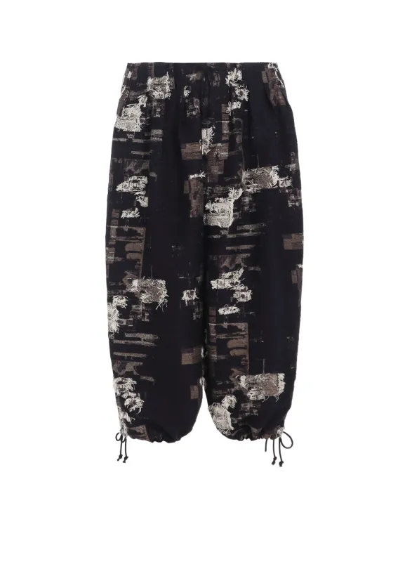 PATCHWORK CUT JACQUARD BALLOON PANTS sold by Yohji Yamamoto