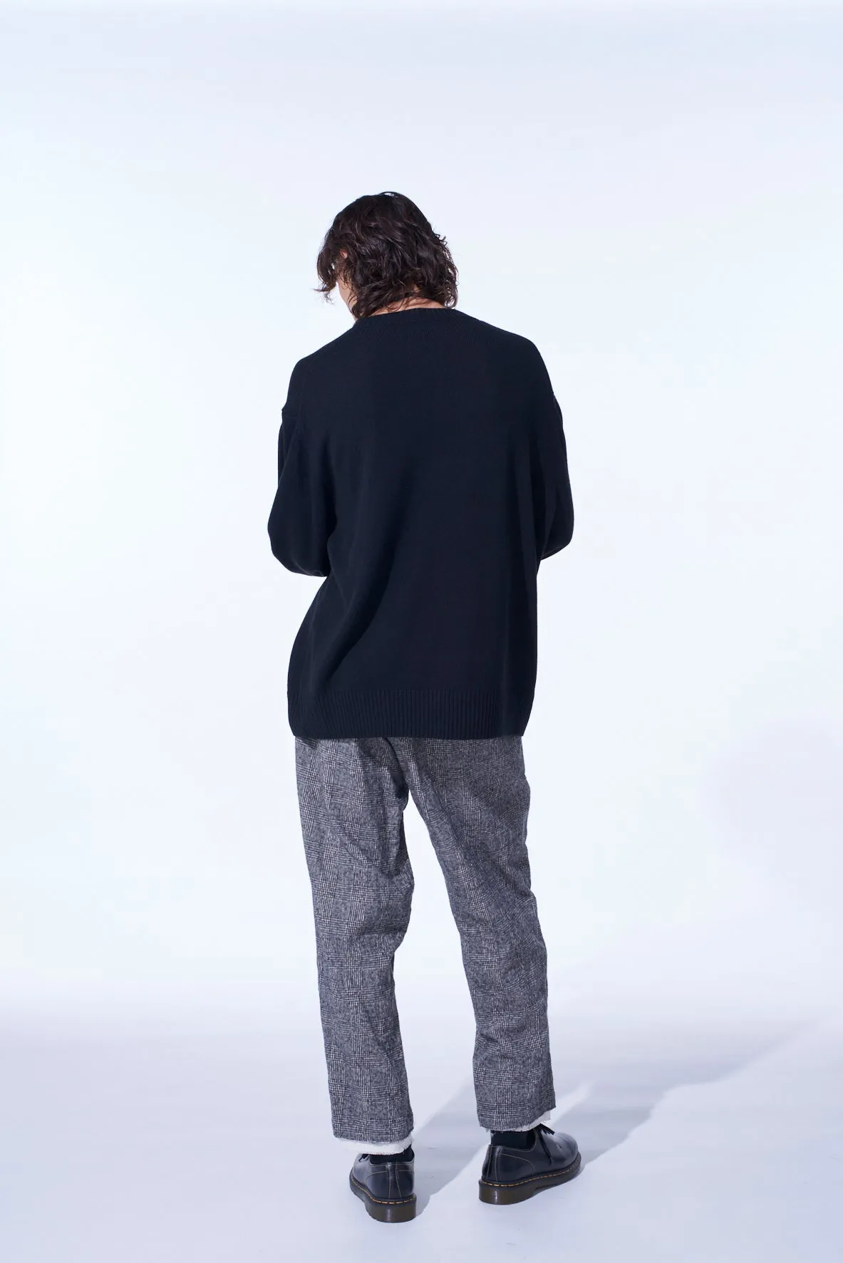 7G WOOL-BLEND INTARSIA MESSAGE PULLOVER sold by Yohji Yamamoto product image thumbnail 5